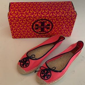 Tory Burch pink and navy espadrille. Brand new.
